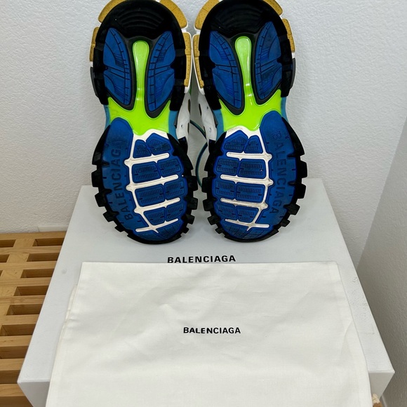 Balenciaga Track Runway BLK/Grey/Grn/Blue Mesh Leather Size 12 (45) - Picture 6 of 9